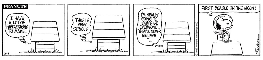 Snoopy as astronaut comic